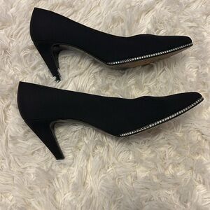 Vintage Stuart Weitzman Black Satin Heels!